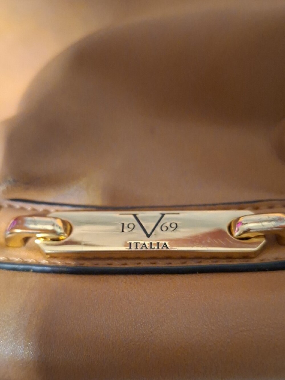 Italina Brown Studded Shoulder Bag - Picture 4 of 9